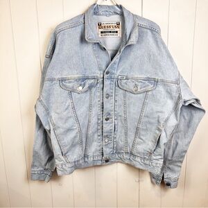 GUESS USA CLASSIC STYLE by George Marciano Green Label Light Wash Jean Jacket XL